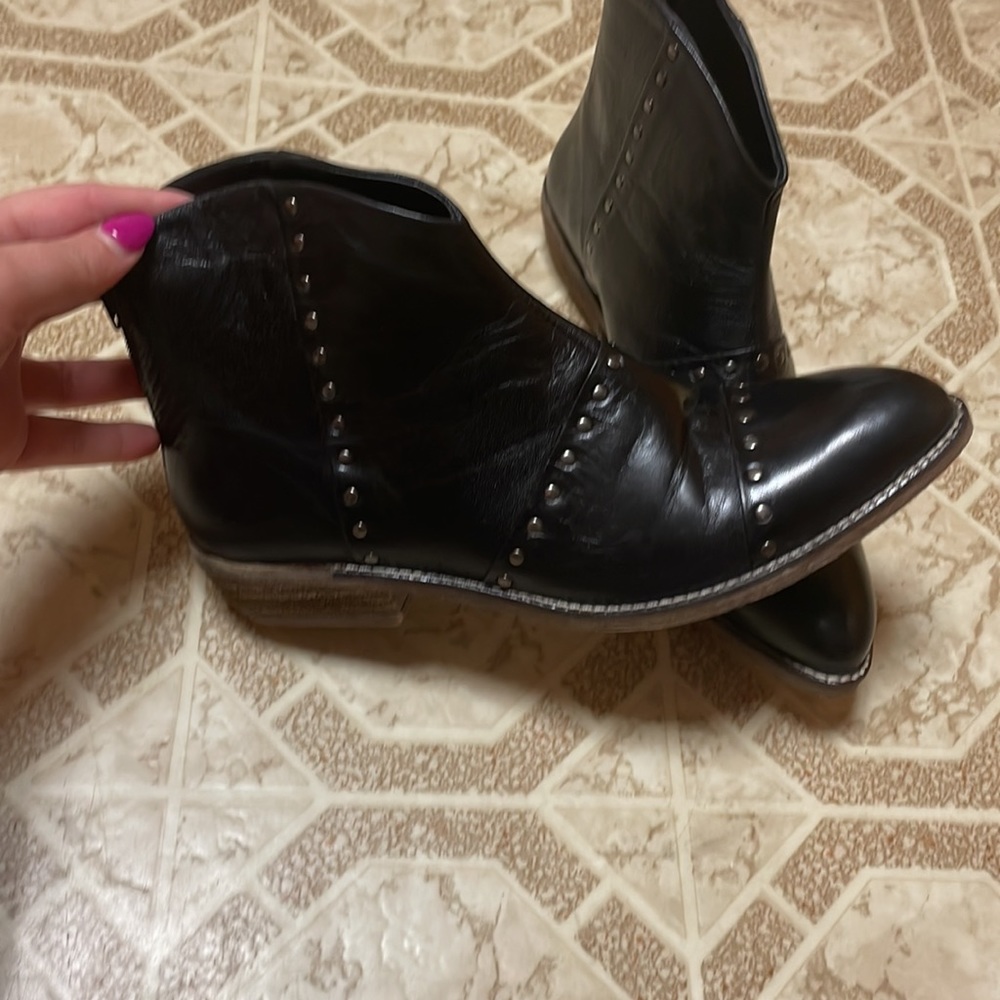 Diba True studded leather booties size 8